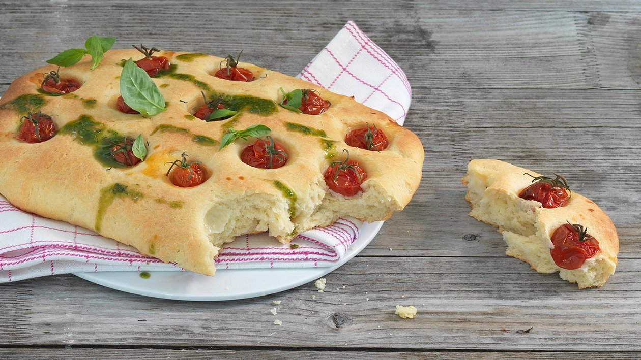 Kartoffel-Focaccia mit Cherry Tomaten